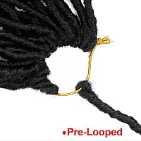 Dus New Faux Locs 14 Inch Crochet Hair Extend Soft Locs Hair 6 Packs Prelooped Locs Hair Extensions14Inch 1B