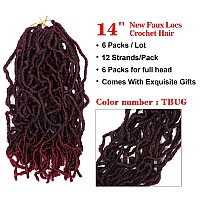 New Faux Locs Crochet Hair Extend Soft Locs Braiding Hair 14 Inch 6 Packs Prelooped Crochet Braids 14Inch6 Packs 1Bbug