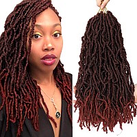 New Faux Locs Crochet Hair Natural Soft Locs Crochet Braids 18Inch 6Pcs Pre Looped Synthetic Braiding Hair 18Inch6 Packs 1B