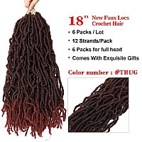 New Faux Locs Crochet Hair Natural Soft Locs Crochet Braids 18Inch 6Pcs Pre Looped Synthetic Braiding Hair 18Inch6 Packs 1B