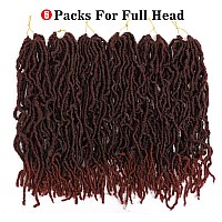 New Faux Locs Crochet Hair Natural Soft Locs Crochet Braids 18Inch 6Pcs Pre Looped Synthetic Braiding Hair 18Inch6 Packs 1B