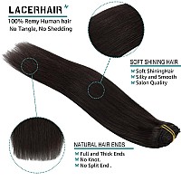 Lacer Hair Extensions Clip In Real Human Hair Extensions 140G 7 Pieces Silky Straight Weft Remy Human Hair Clip In Hair Extensio