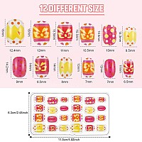 240 Pieces False Nails Kids Girls Press On Short Artificial Fake Nails Cute Pre Glue Full Cover Acrylic Nail Tip Kit For Childre