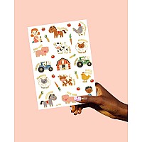 Xo Fetti Farm Party Supplies Temporary Tattoos 30 Glitter Styles Barnyard Animals Petting Zoo Cow Horse Tractor Trailer