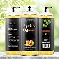 Majestic Pure Apricot Oil 100 Pure And Natural Coldpressed Apricot Kernel Oil Moisturizing For Skin Care Massage Hair C