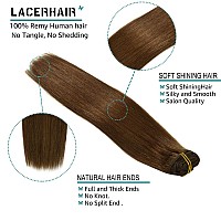 Lacer Hair Extensions Clip In Real Human Hair Extensions 140g 7 Pieces Silky Straight Weft Remy Human Hair Clip in Hair Extensions Chocolate Brown #4 20 Inch