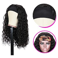 UNICE Headband Human Hair Wig Water Wave Glueless None Lace Front Headband Wig Brazilian Virgin Hair Wigs for Women 150% Density (18 inch)