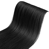 Reecho Thick Long Straight 3Pcs Set Clip In On Hair Extensions For Women Girls 28 Inch Pack Of 3 Natural Black Straight