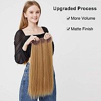 Reecho Thick Long Straight 3Pcs Set Clip In On Hair Extensions For Women Girls 28 Inch Pack Of 3 Natural Black Straight