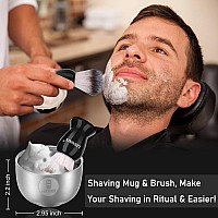 Shaving Kit For Men, Include Safety Razor, Sandalwood Shaving Cream, Mens Aftershave, Pre Shave Oil, Shaving Brush And Bowl, Shaving Apron Bib -Unique Gifts For Men Him Stocking Stuffers