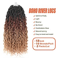 Aipin New Goddess Locs Crochet Hair 18 Inch River Locs Wavy Crochet With Curly Hair In Middle And Ends Braids Hair Extensions 8