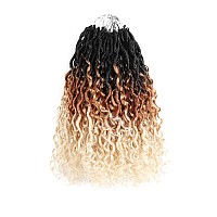 Goddess Locs Crochet Hair 14 Inch River Locs Wavy Crochet With Curly Hair In Middle And Ends Braids Hair Extensions 8 Packs14