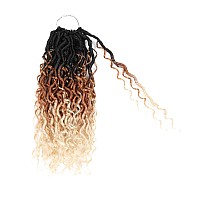 Goddess Locs Crochet Hair 14 Inch River Locs Wavy Crochet With Curly Hair In Middle And Ends Braids Hair Extensions 8 Packs14