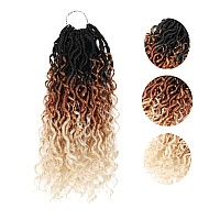 Goddess Locs Crochet Hair 14 Inch River Locs Wavy Crochet With Curly Hair In Middle And Ends Braids Hair Extensions 8 Packs14