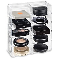 By Alegory Acrylic Makeup Compact Organizer Large Drawer Display Case Storage For Blush Bronzer Powder Beauty Cosmetic Refillabl