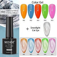 MIZHSE 10ml Universal Cat eye Gel Nail Polish Bright Silver UV Gel Nail Polish Glitter Nail Art Varnish with Magnetic (Sliver)