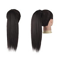 FESHFEN Straight Drawstring Ponytail Extension 14 inch Pony Tails Natural Synthetic Hairpieces Clip in Ponytails Extension for Women Girls