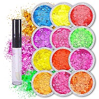 Neon Holographic Body Glitter I 12 Colors 1 Glitter Glue For Face Hair Nail Eye Glitter Eyeshadow Perfect For Halloween