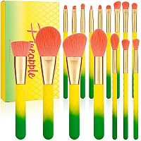 Makeup Brushes Pineappledocolor 16 Pcs Makeup Brush Set Premium Synthetic Kabuki Foundation Blending Face Powder Blush Conceale