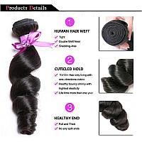 Vanlov Loose Wave Bundles Human Hair 4 Bundles Brazilian Virgin Hair 10A Unprocessed Human Hair Bundles Loose Wave Bundles 100