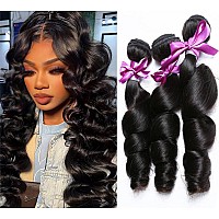 Brazilian Loose Wave Bundles Human Hair 4 Bundles 18 20 22 24Inch 100 Unprocessed Virgin Hair Extensions Loose Wave Human Hair