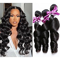 Vanlov Loose Wave Bundles Human Hair 100 Unprocessed Brazilian Virgin Human Hair 3 Bundles For Black Women Loose Wave Bundles R