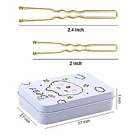 200Pcs U Shaped Hair Pins Blackbrownblondesilver With Cute Case Hairpins For Buns Premium Bobby Pins For Kids Girls And Wo