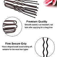 200Pcs U Shaped Hair Pins Brown With Cute Case Hairpins For Buns Premium Bobby Pins For Kids Girls And Women Great For All H