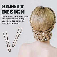 200Pcs U Shaped Hair Pins Brown With Cute Case Hairpins For Buns Premium Bobby Pins For Kids Girls And Women Great For All H