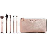 Sigma Beauty Rose Gold Brush Set - 5 Makeup Brushes & Bag