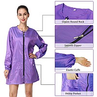 Exttlliy Chameleon Fabric Salon Smock Professional Hair Stylist Jacket Waterproof Haircut Cape Barber Apron Violet1 Xl