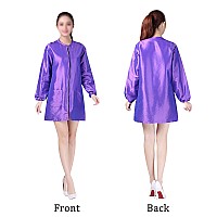 Exttlliy Chameleon Fabric Salon Smock Professional Hair Stylist Jacket Waterproof Haircut Cape Barber Apron Violet1 Xl