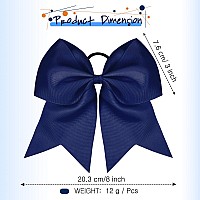 2 Packs Jumbo Cheerleading Bow 8 Inch Cheer Hair Bows Large Cheerleading Hair Bows With Ponytail Holder For Teen Girls Softball