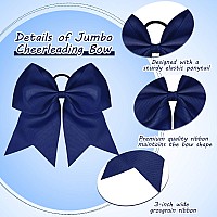 2 Packs Jumbo Cheerleading Bow 8 Inch Cheer Hair Bows Large Cheerleading Hair Bows With Ponytail Holder For Teen Girls Softball