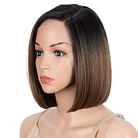 Dbut Lace Front Wigs For Black Women Short Bob Wigs Natural Straight Synthetic Hair Swiss Lace Heat Resistant Fibers 95 120G