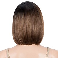 Dbut Lace Front Wigs For Black Women Short Bob Wigs Natural Straight Synthetic Hair Swiss Lace Heat Resistant Fibers 95 120G