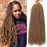 Ubeleco 18 Inch Passion Twist Hair Blonde Water Wave Crochet Hair For Women Passion Twist Crochet Hair 22 Strandspack Long Boh