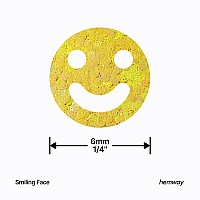 Hemway Ultra Sparkle Glitter 14 025 6Mm Smiley Face Cosmetic Glitter Shapes For Decoration Art Nails Crafts Gold Ho