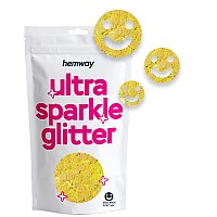 Hemway Ultra Sparkle Glitter 14 025 6Mm Smiley Face Cosmetic Glitter Shapes For Decoration Art Nails Crafts Yellow