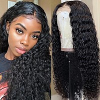 Kiss Love Glueless Wigs Human Hair Pre Plucekd Deep Wave Closure Wig Ready To Wear Wigs Glueless Human Hair Wet And Wavy 4X4 Cur