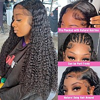 Kiss Love Glueless Wigs Human Hair Pre Plucekd Deep Wave Closure Wig Ready To Wear Wigs Glueless Human Hair Wet And Wavy 4X4 Cur