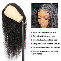 Kiss Love Glueless Wigs Human Hair Pre Plucekd Deep Wave Closure Wig Ready To Wear Wigs Glueless Human Hair Wet And Wavy 4X4 Cur