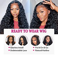 Kiss Love Glueless Wigs Human Hair Pre Plucekd Deep Wave Closure Wig Ready To Wear Wigs Glueless Human Hair Wet And Wavy 4X4 Cur