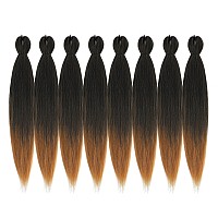 Difunee Prestretched Braiding Hair 26 Inch 8 Packs Ombre Brown Super Long Braiding Hair For Twist Or Box Braids Yaki Texture