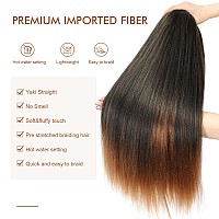 Difunee Prestretched Braiding Hair 26 Inch 8 Packs Ombre Brown Super Long Braiding Hair For Twist Or Box Braids Yaki Texture