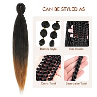 Difunee Prestretched Braiding Hair 26 Inch 8 Packs Ombre Brown Super Long Braiding Hair For Twist Or Box Braids Yaki Texture