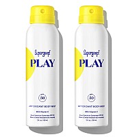 Supergoop! PLAY SPF 50 Antioxidant Body Mist w/Vitamin C, 3 fl oz - 2 Pack - Broad Spectrum Sunscreen Spray for Sensitive Skin - Great for Active Days