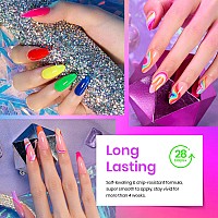 Beetles Gel Polish Set 23Pcs Summer Neon Gel Nail Polish Kit With 3Pcs Base Gel Top Coat Orange Blue Hot Pink Magenta Lemon Gre