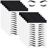 12 Sheets 108 Pairs Hair Like Waterproof Eyebrow Tattoos Stickers Temporary Eyebrow Tattoos Instant Transfer Brows Peel Off Fake