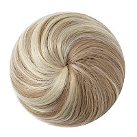 SARLA Dirty Blonde Hair Bun Extension Drawstring Ballet Bun Hair Pieces Synthetic Updo Donut Chignon for Women Girls Lady